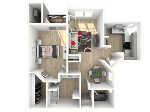 The Nines at Kierland Apartments in Scottsdale, Arizona One Bedroom Floor Plan